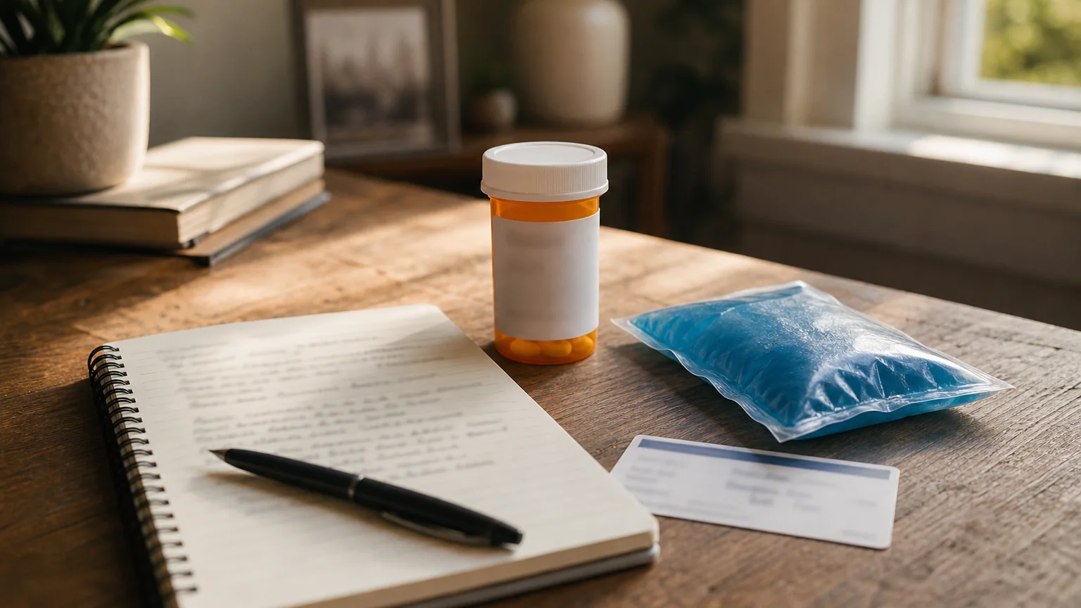 Accident symptom journal with dates appointments medication and work limitations
