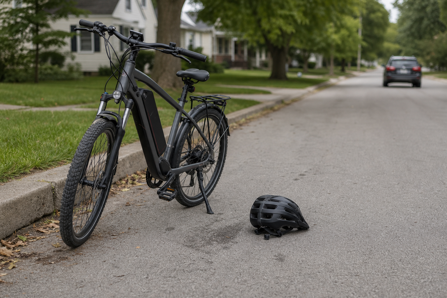 Helmet and electric bicycle preserved after an Indiana e-bike accident