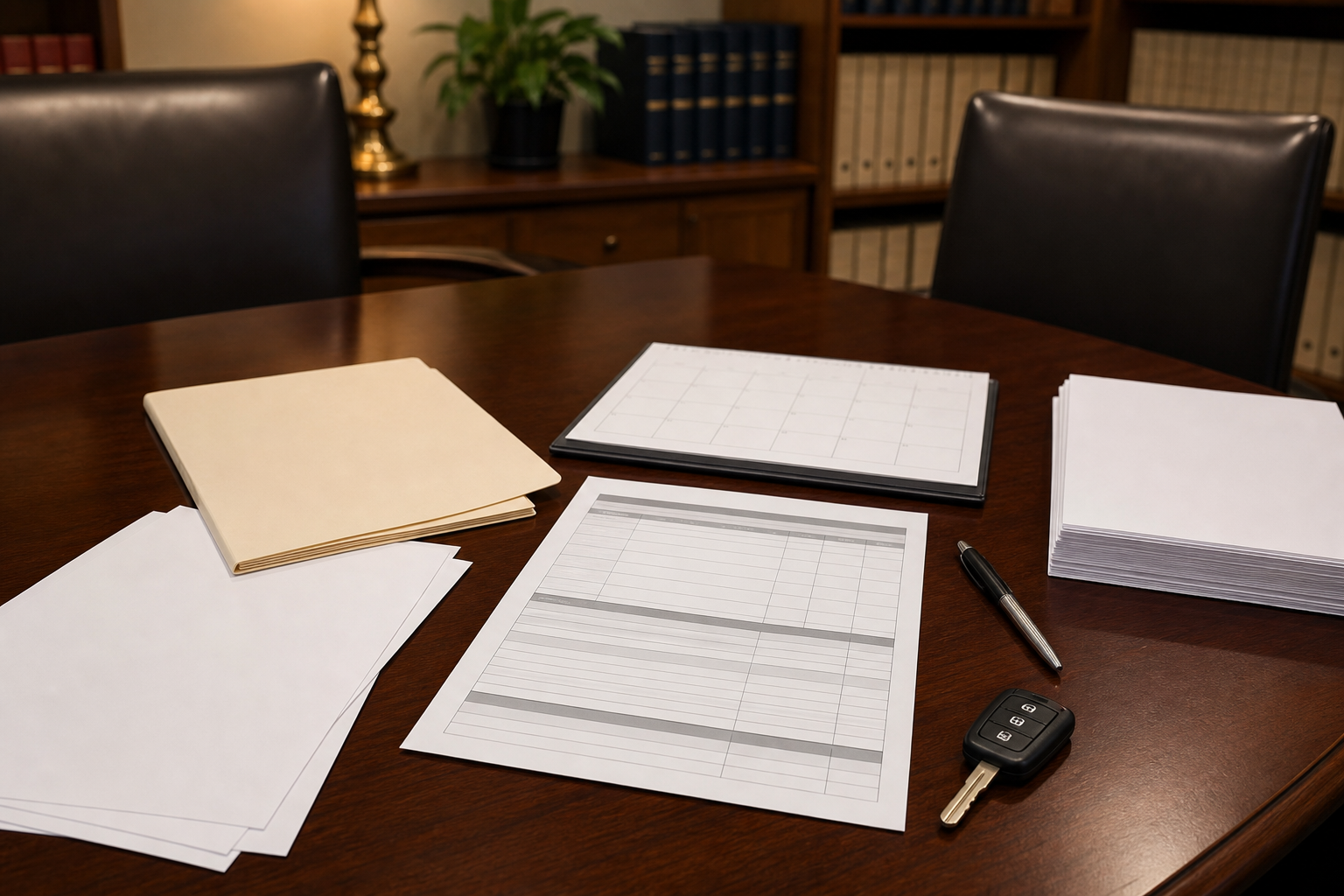 Insurance claim documents and repair estimate evidence after Indiana car accident