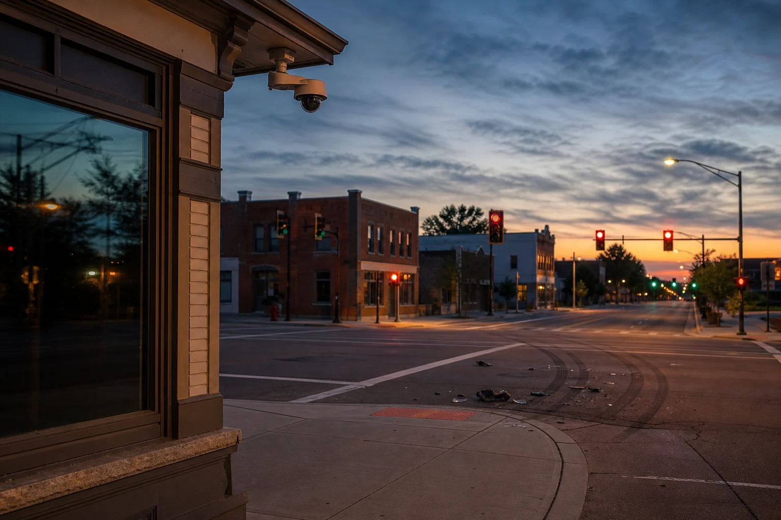 Business security camera near an Indiana intersection where crash footage may be overwritten quickly