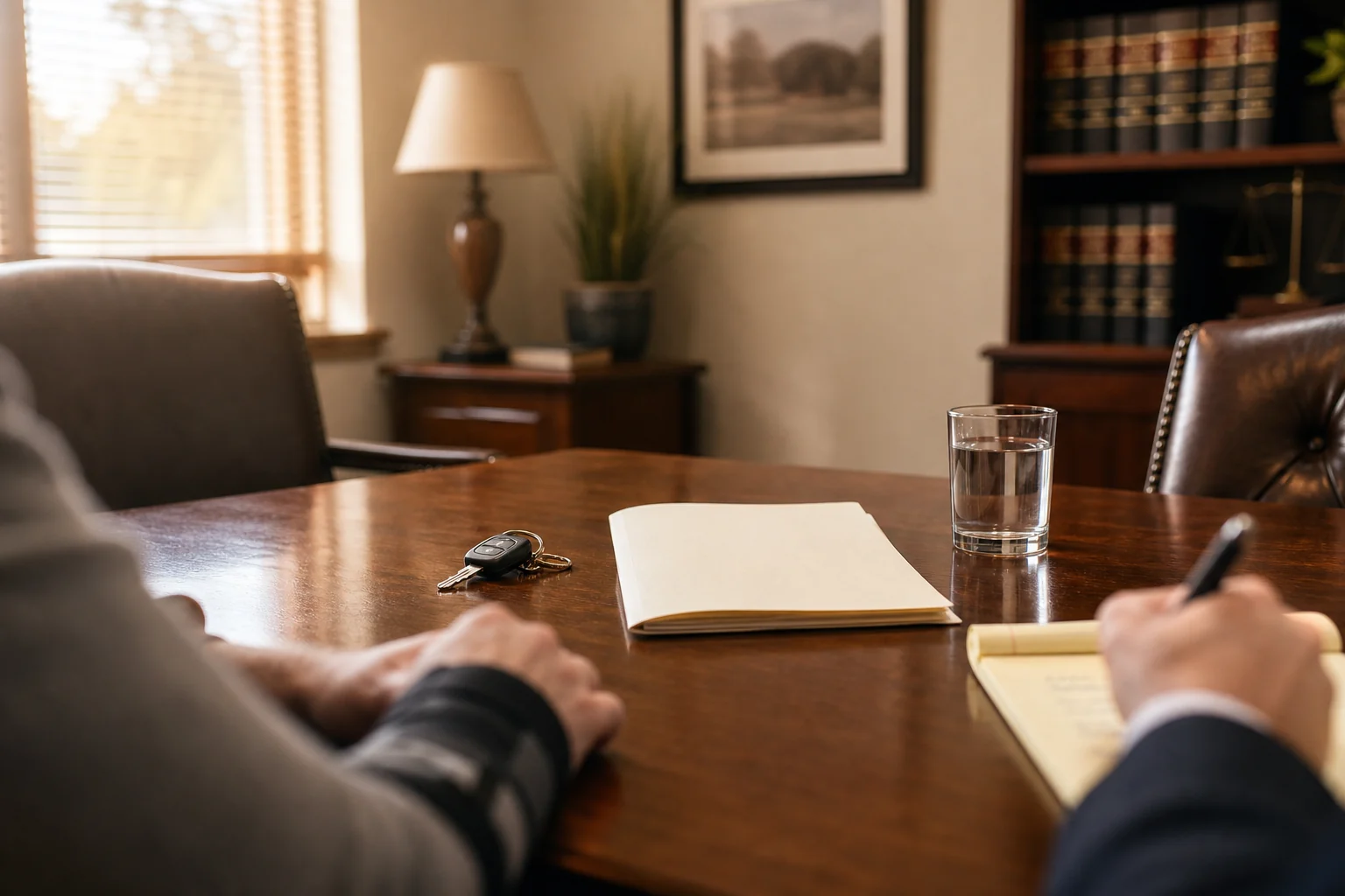 Professional Fort Wayne personal injury consultation room prepared for a car accident client meeting