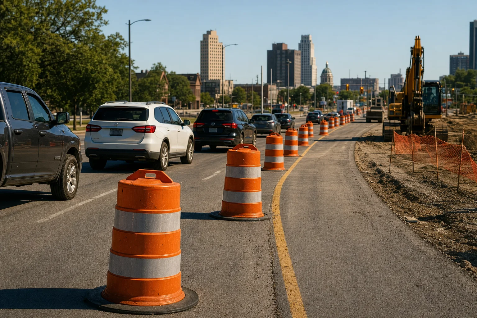 Indiana car accident claim file with police report insurance card medical bill and construction-zone notes