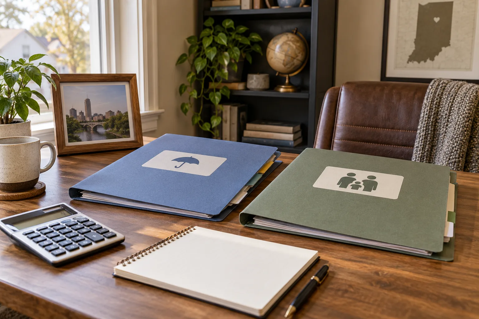 Separate folders used to organize expenses and family distribution records