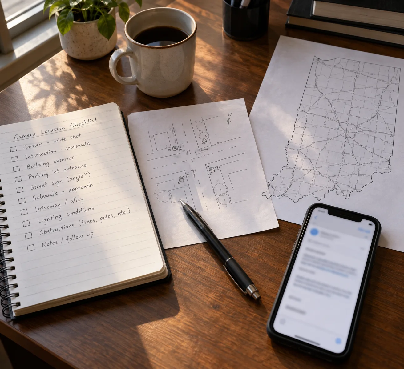 Checklist for locating and requesting nearby crash video