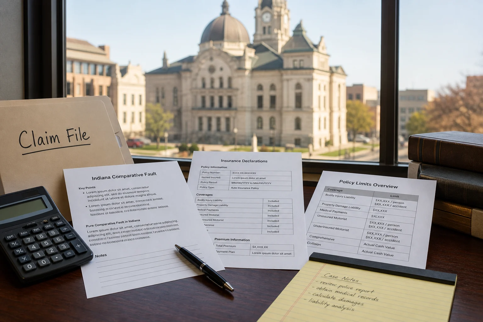 Policy limits and comparative fault documents affecting pain and suffering valuation