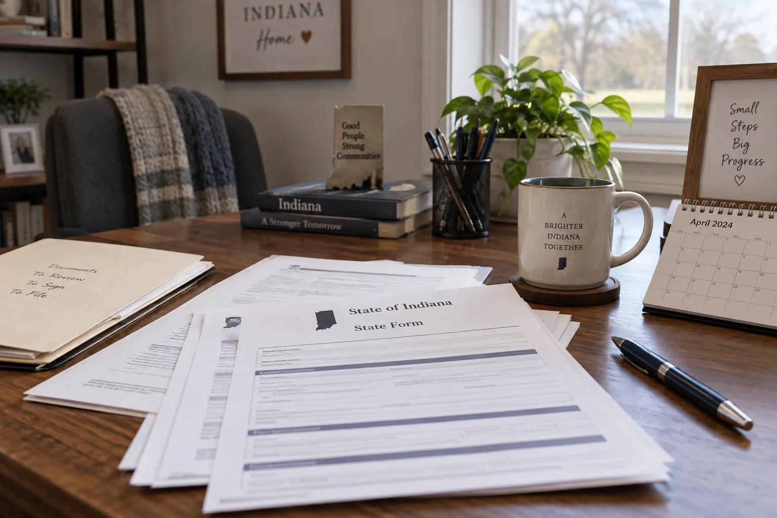 Appeal paperwork beside a calendar and pen