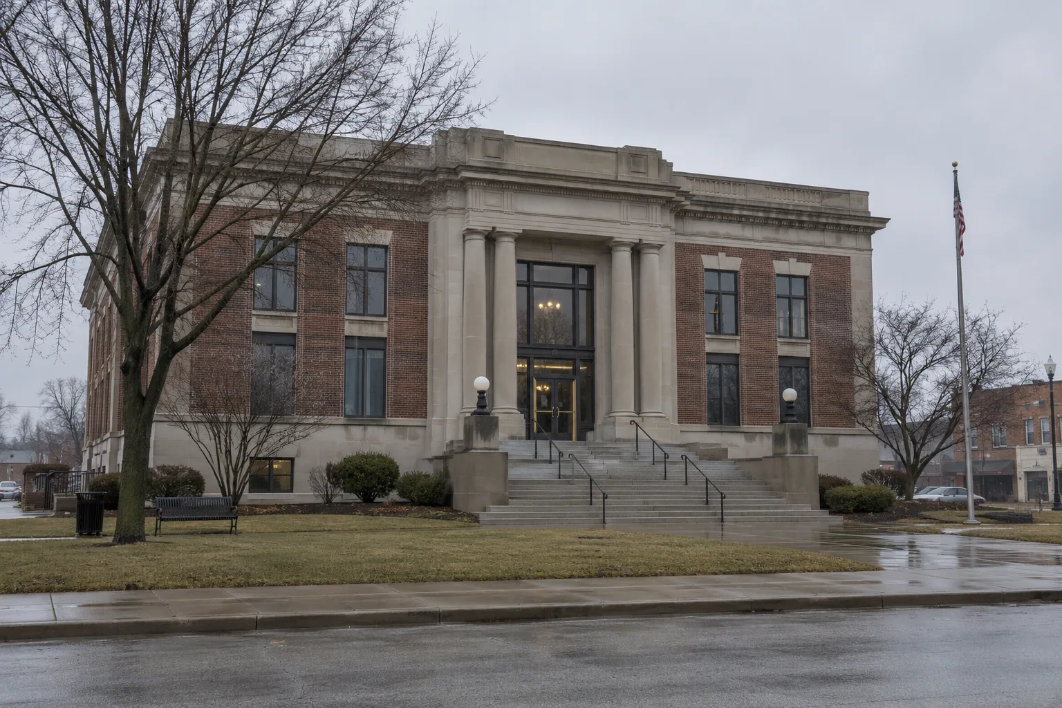 Exterior of a municipal building in Indiana
