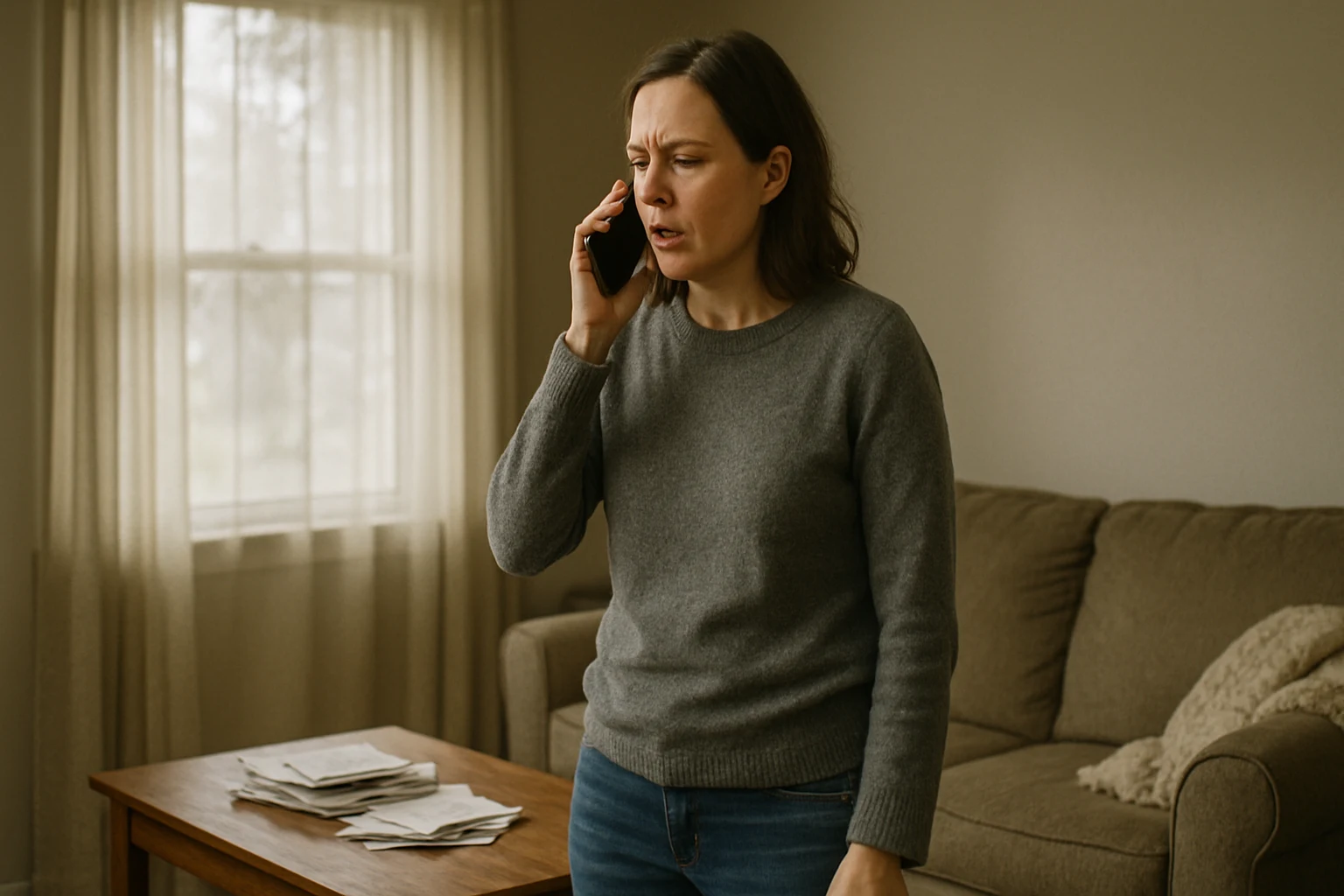 A Fort Wayne woman frustrated at home leaving a voicemail for her attorney in bright daylight