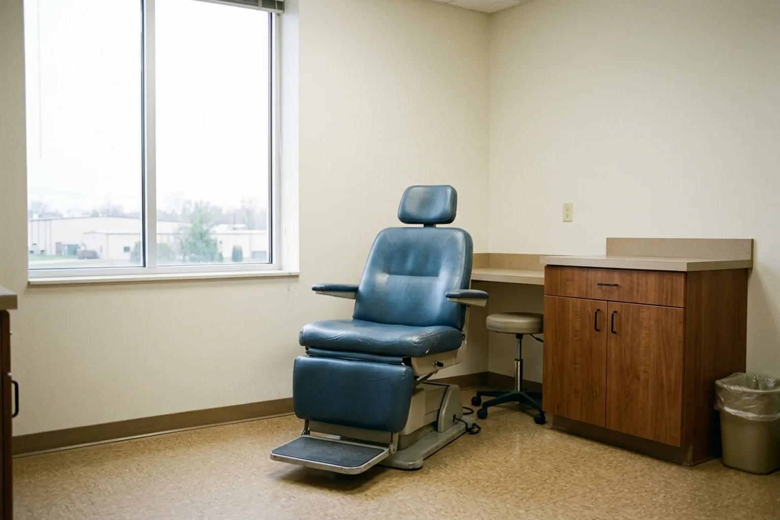 Empty occupational-health examination room