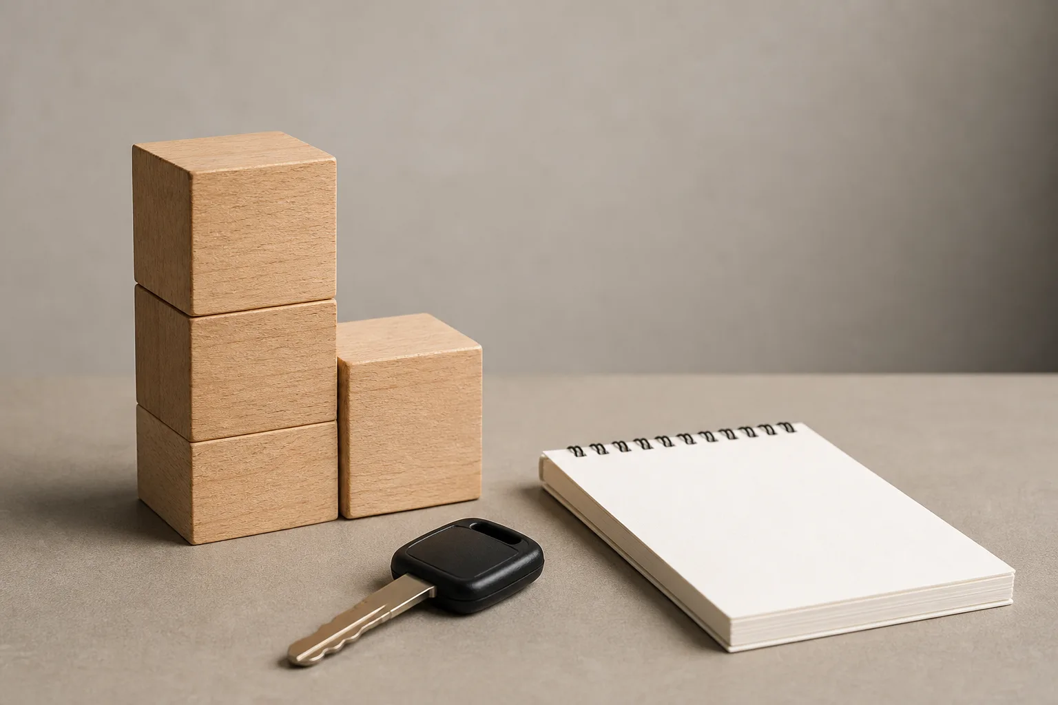 Motorcycle key and notepad on a desk representing insurance coverage limits