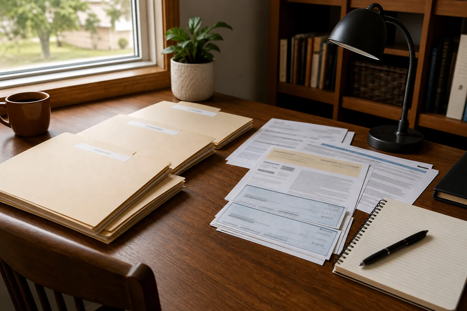 Organized folders and payment records for an Indiana workers’ compensation claim