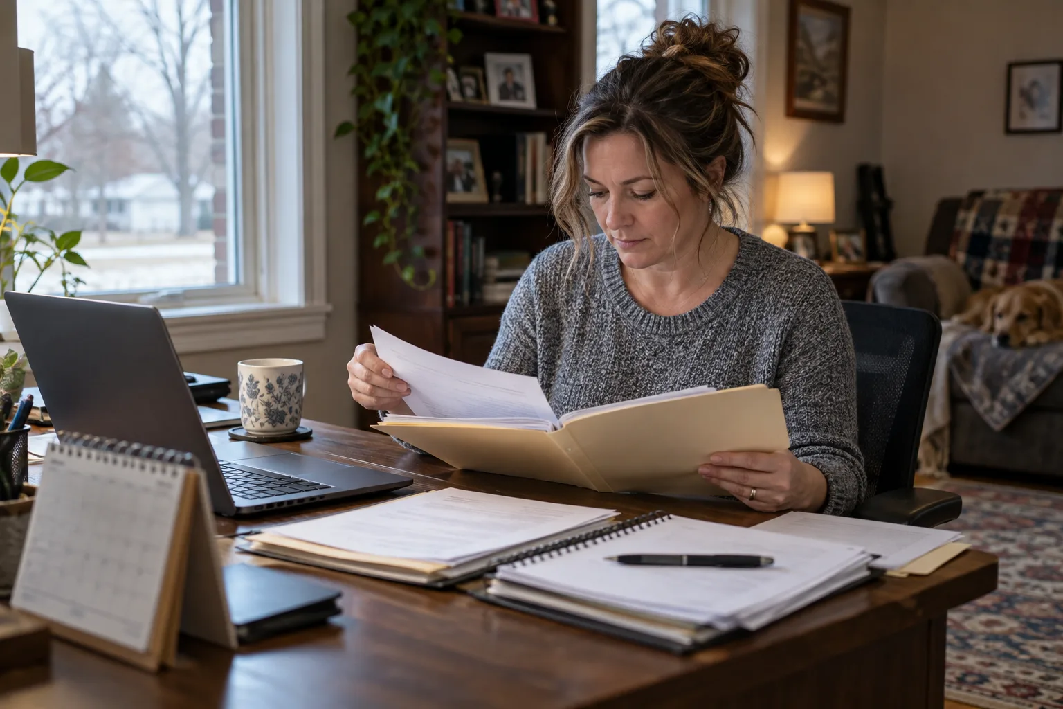 Indiana worker reviewing records for a disputed company-event injury claim
