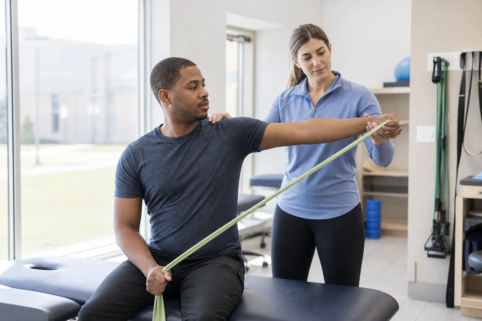 Injured passenger attending a scheduled physical therapy appointment