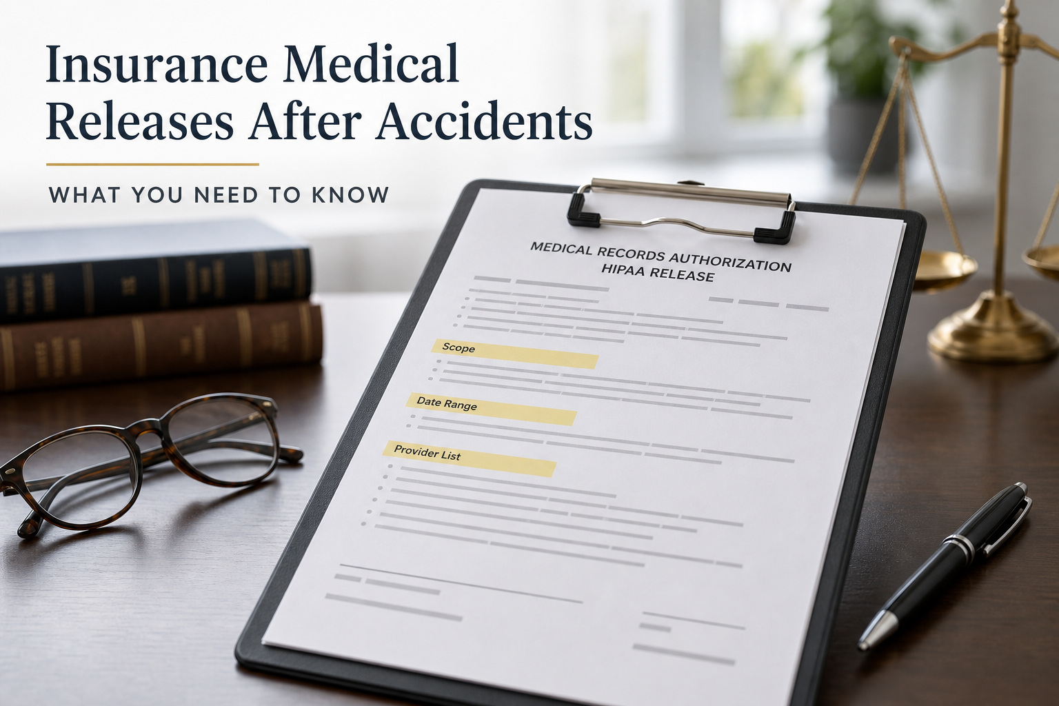 Medical records release form showing why injured people should review authorization language carefully