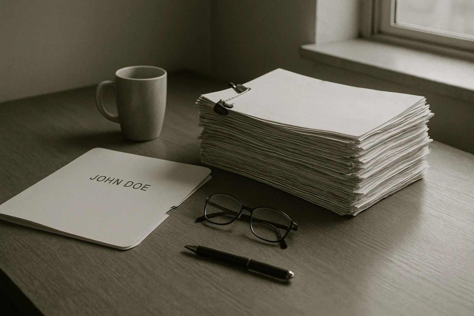 Stacks of paper medical records on a desk being reviewed for a Fort Wayne injury claim