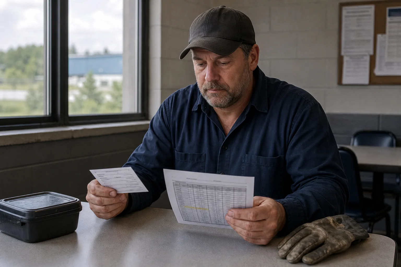 Worker comparing an appointment time with a regular work schedule