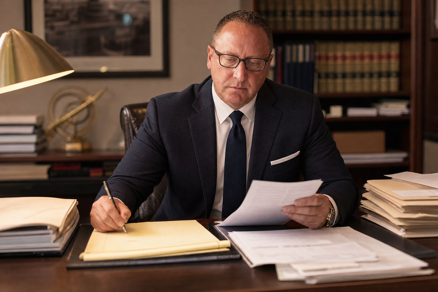 Fort Wayne premises liability attorney reviewing incident reports and property records