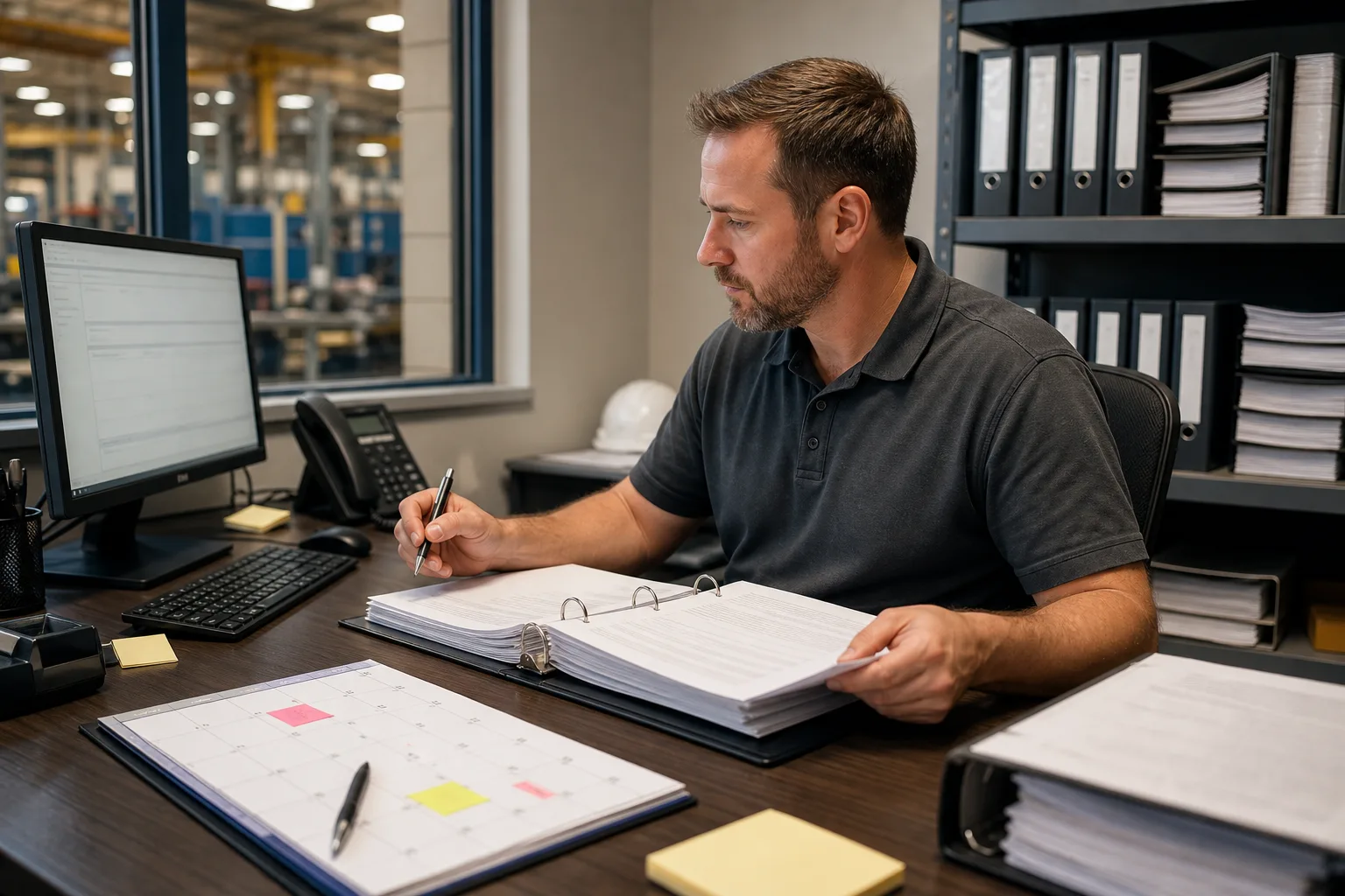 Indiana worker organizing an OSHA records request and related documents at home