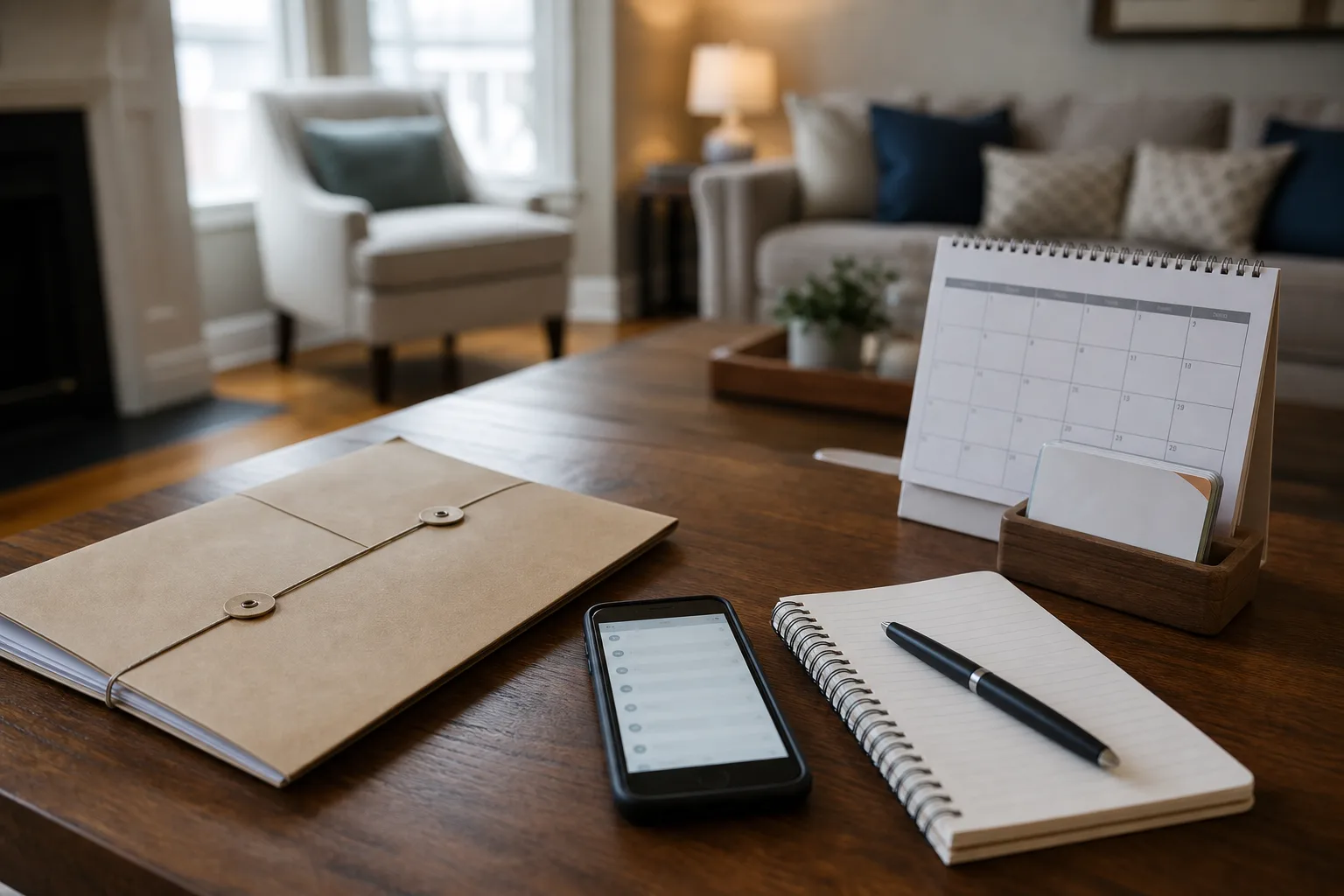 Phone, calendar, and secure file organized to preserve evidence in a Fort Wayne injury claim