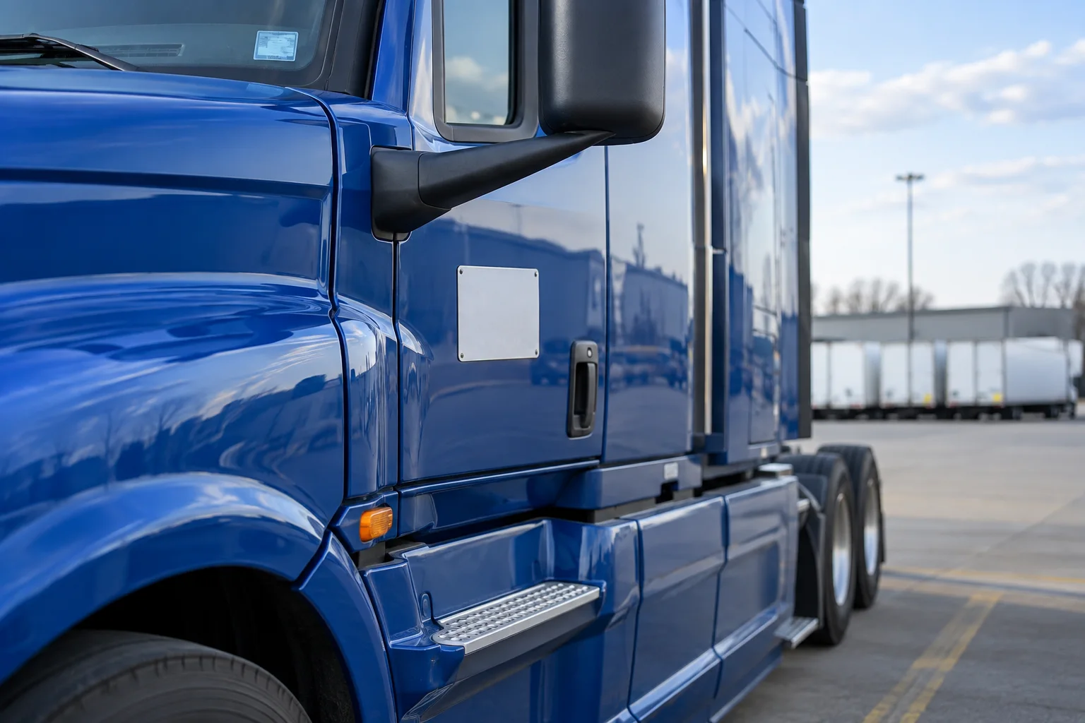 Illustration of an unbranded truck cab and identification placard