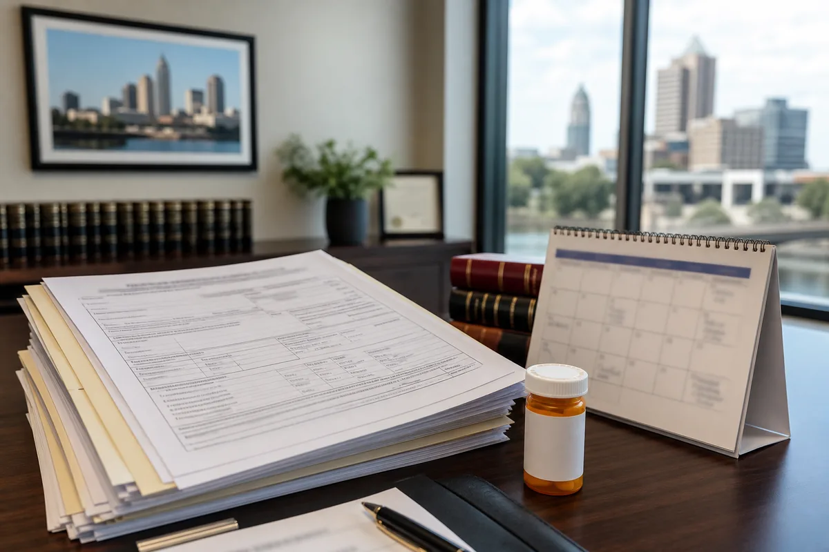 Medical records and treatment calendar used to evaluate an Indiana car accident settlement offer