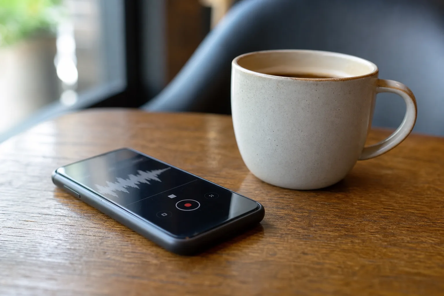 A voice recorder on a table symbolizing an insurance recorded statement