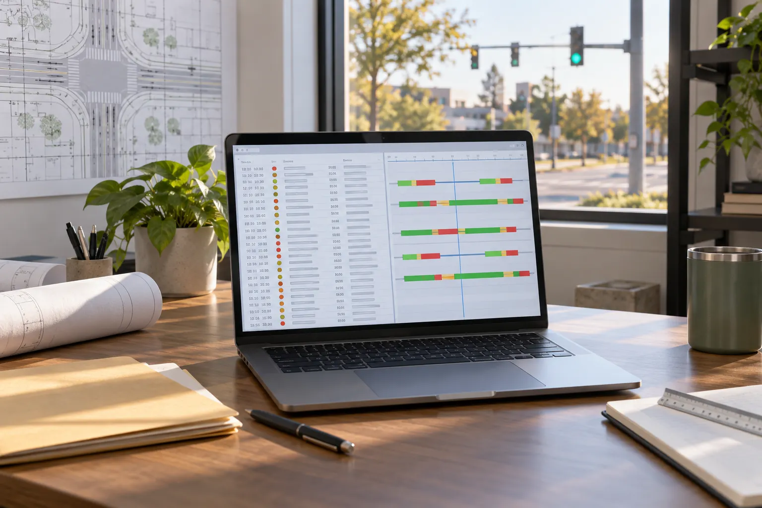 Illustration of a laptop displaying an abstract signal event timeline