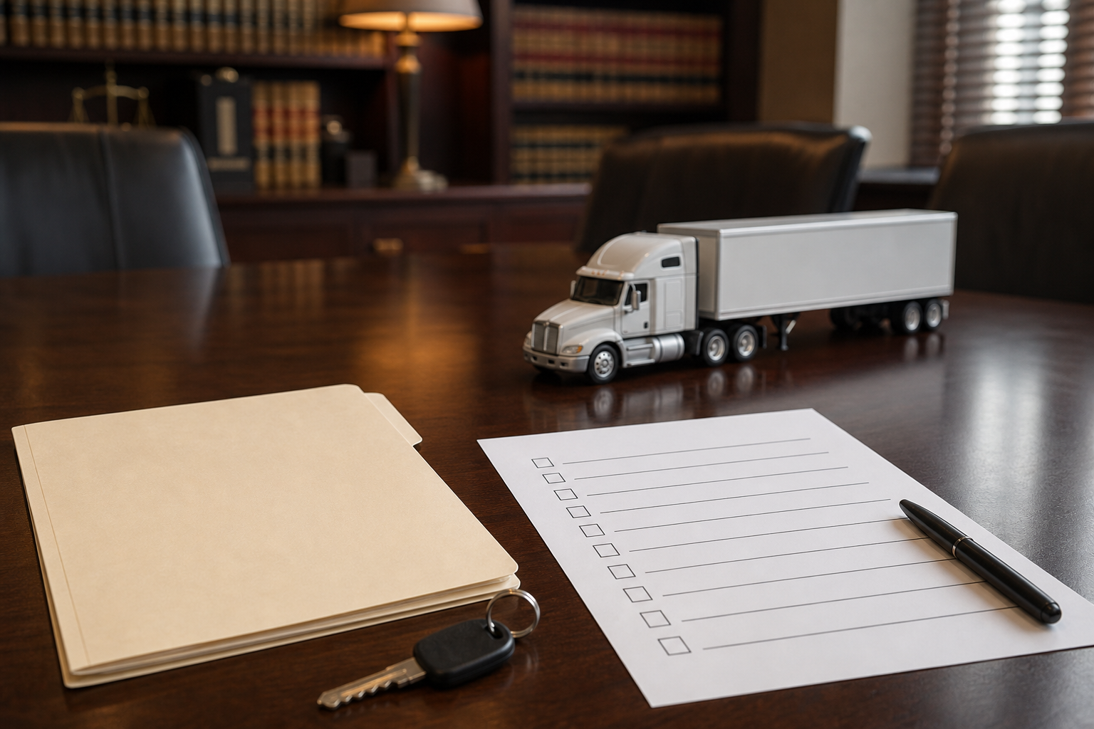 Commercial driver file and qualification folder in a truck accident claim