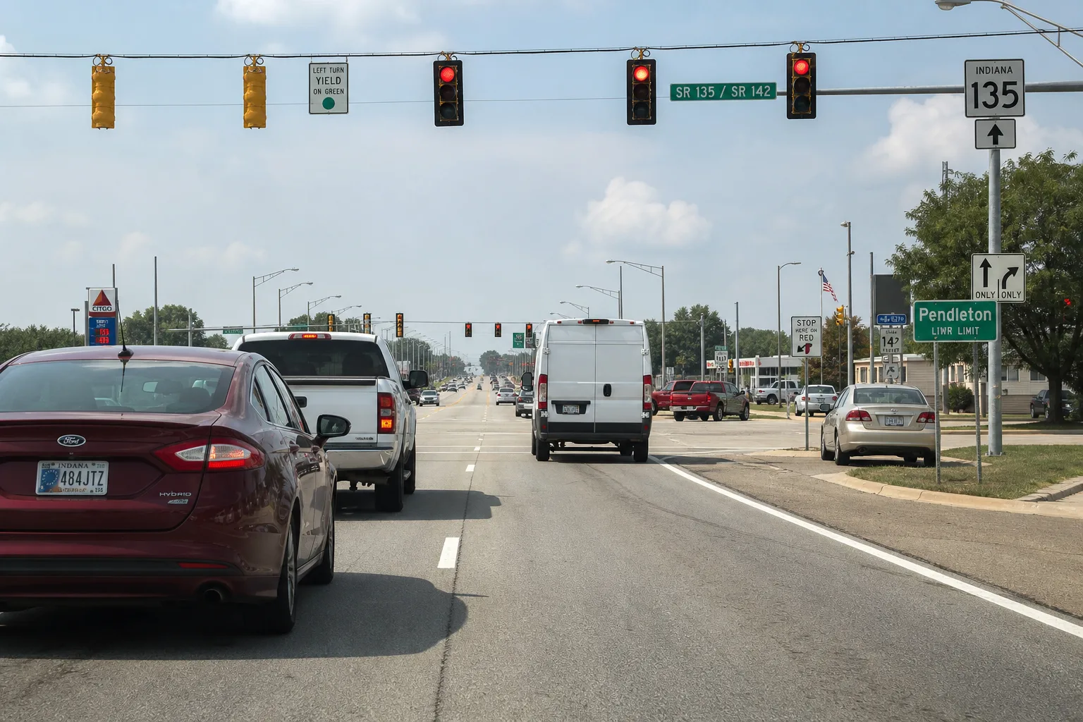 Vehicles stopping at an Indiana intersection illustrating a driver's duty of care