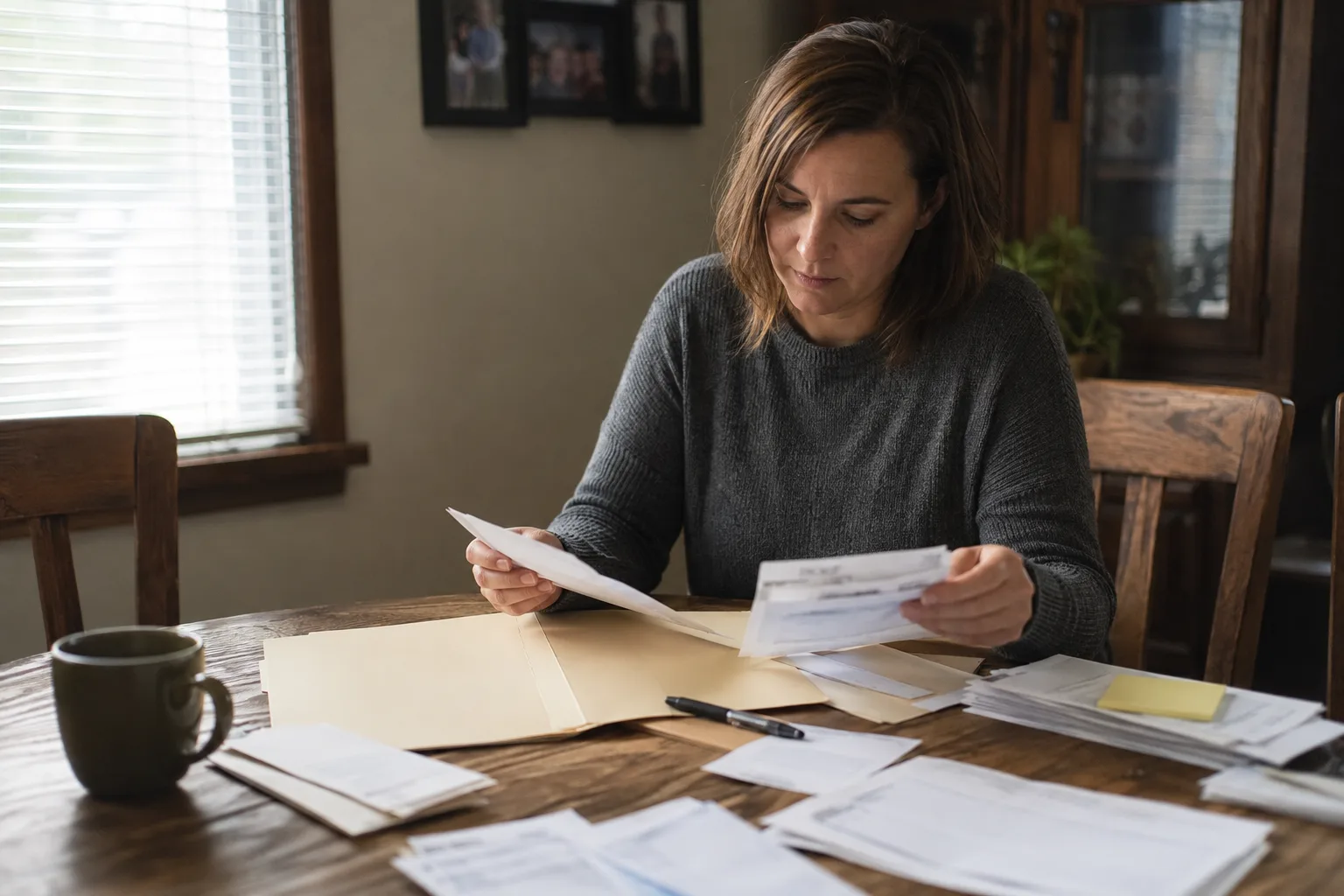 A parent organizing a child’s school and family records