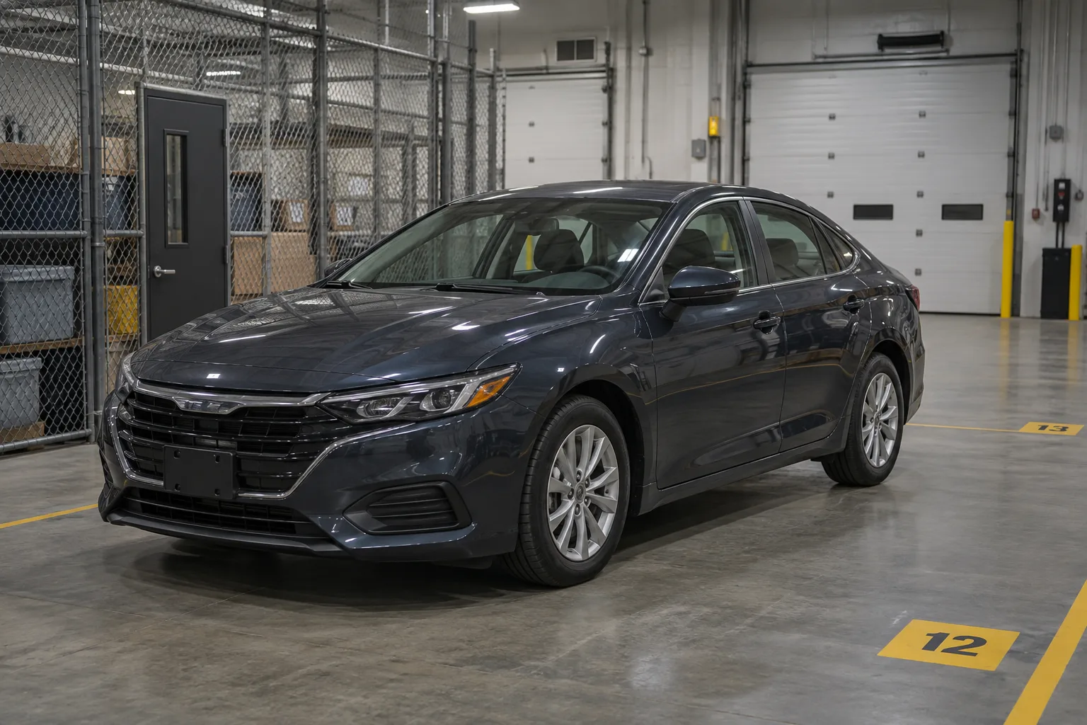 Passenger vehicle inside a secure storage bay