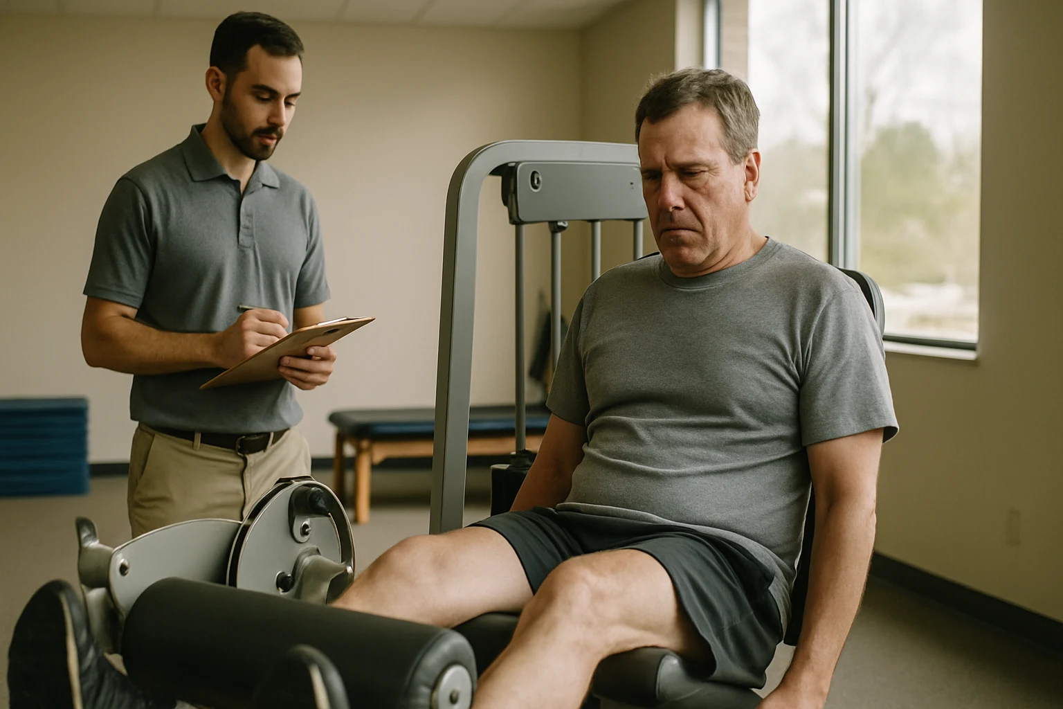 Fort Wayne physical therapy session after a serious semi truck crash injury