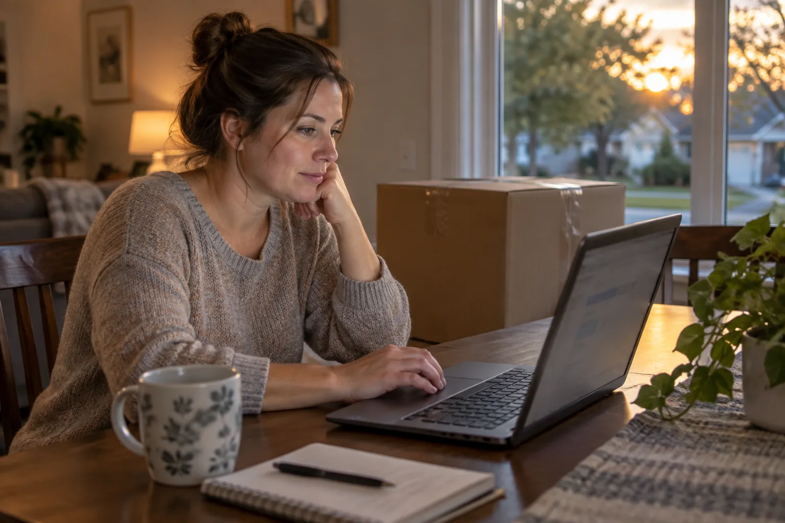 Worker submitting a claim-assistance request from a laptop at home