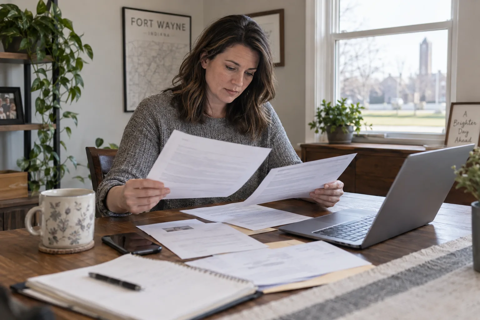 Vehicle owner reviewing GAP and total-loss documents