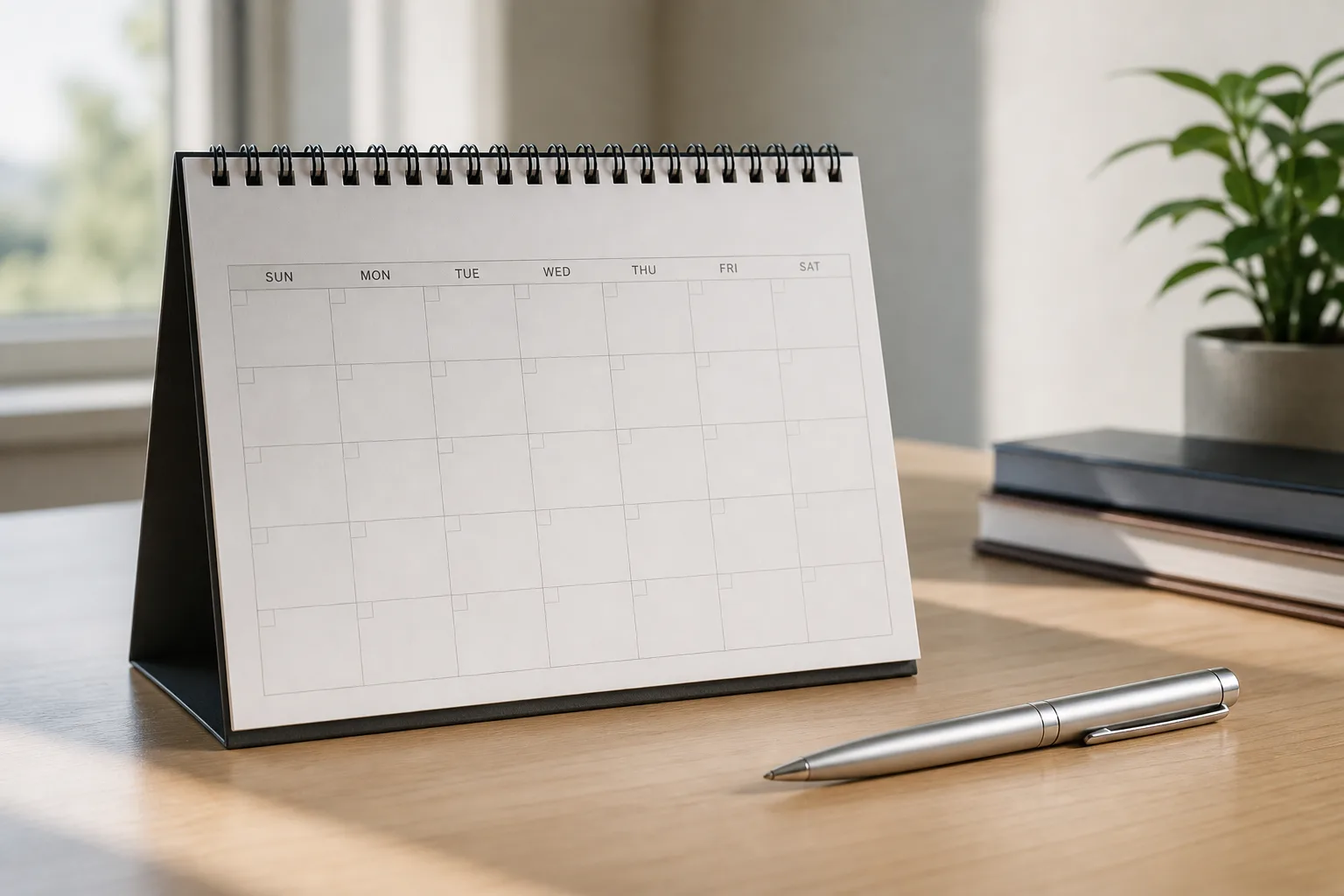 A wall calendar and pen symbolizing a legal filing deadline