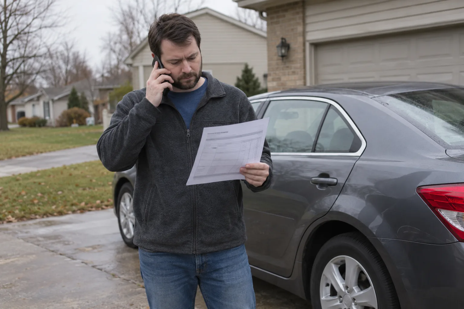 Indiana vehicle owner discussing a disputed repair estimate by phone