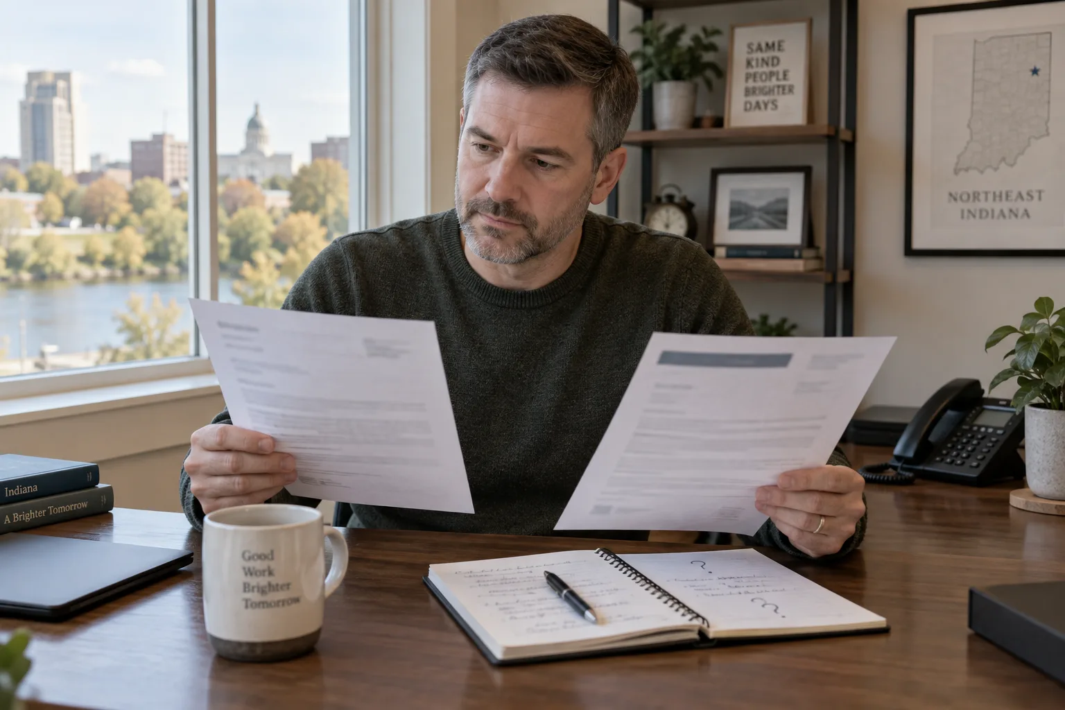 Person comparing an insurer response with a demand package