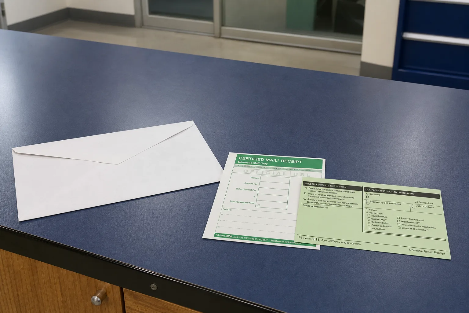 Certified mail slip and return receipt used to properly serve a tort claim notice in Indiana