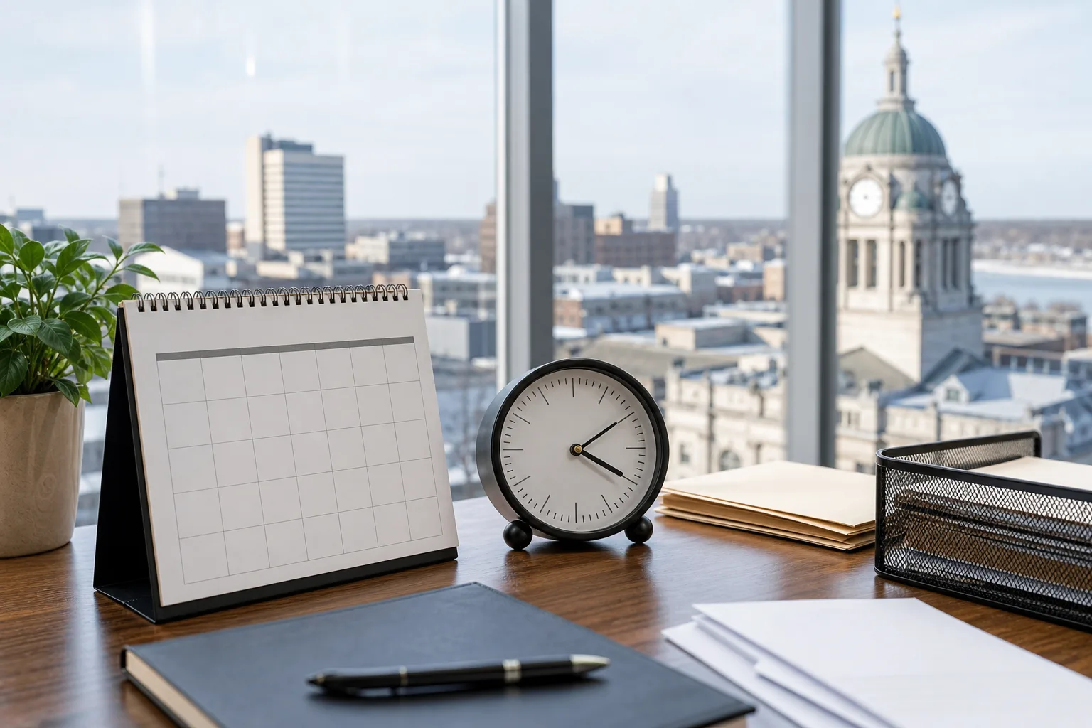Calendar and clock representing Indiana workers' compensation filing deadlines