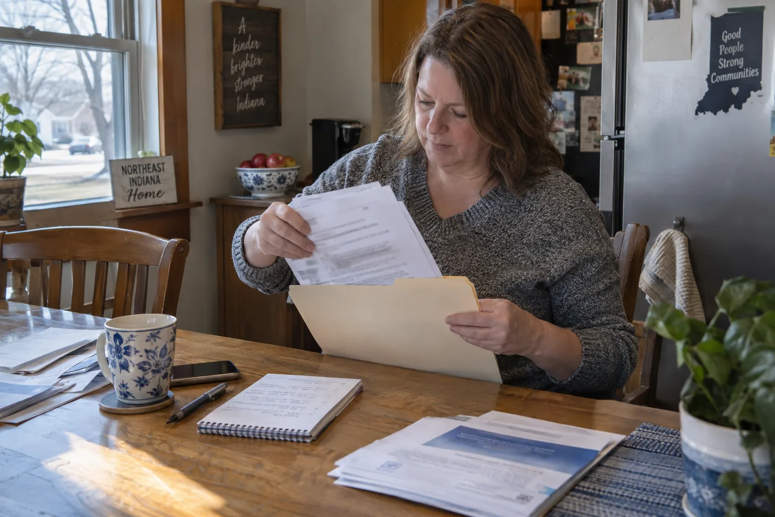 Policyholder organizing a reservation-of-rights letter and insurance documents