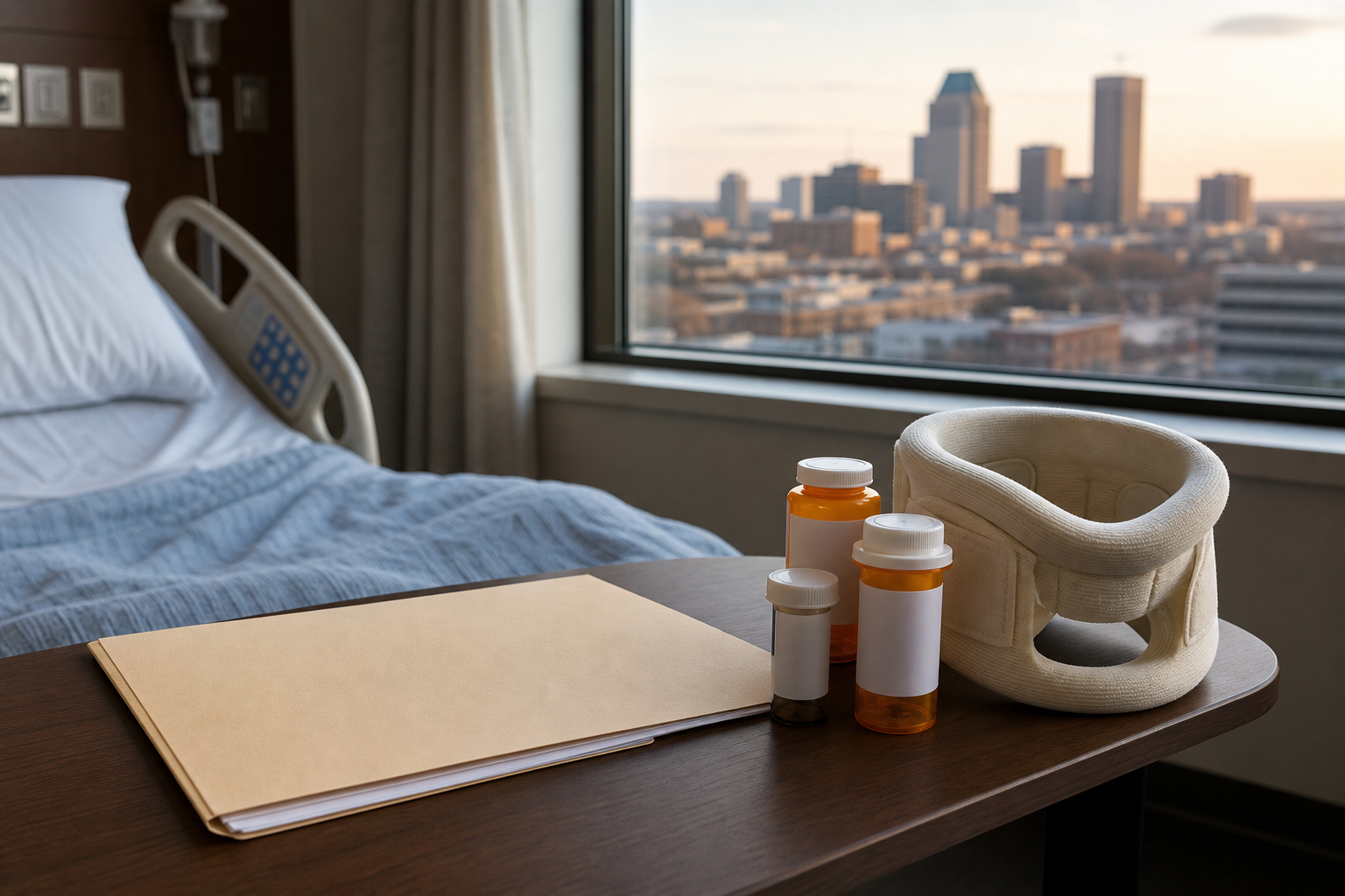 Hospital discharge materials and recovery items after a severe Indiana car accident injury