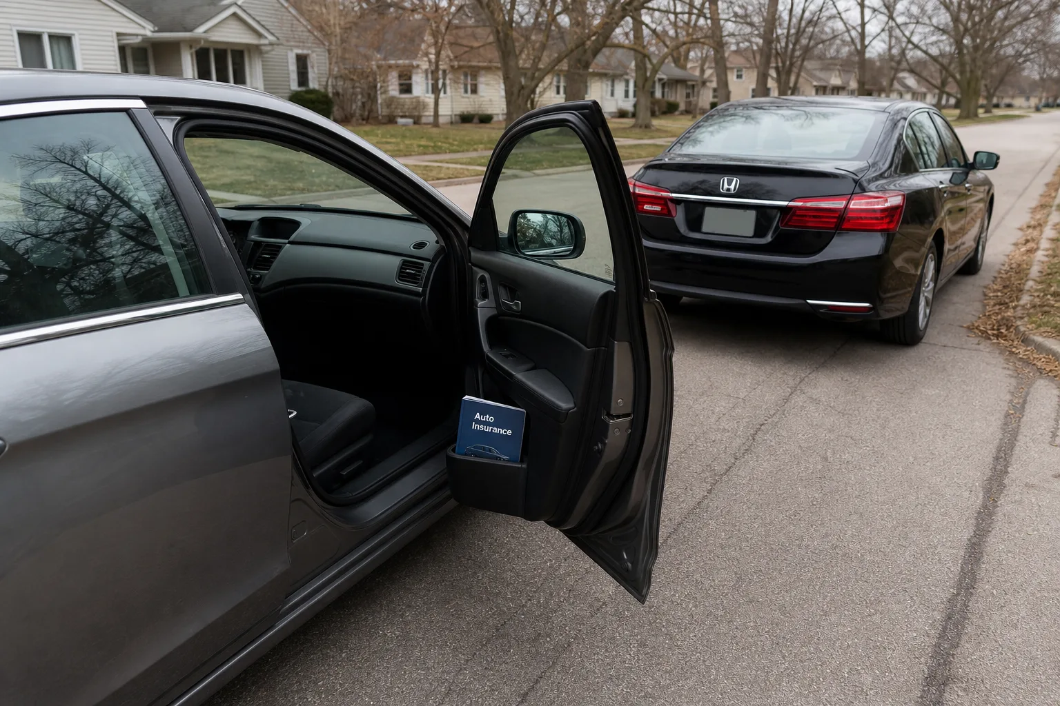 Two vehicles representing liability coverage and underinsured motorist coverage