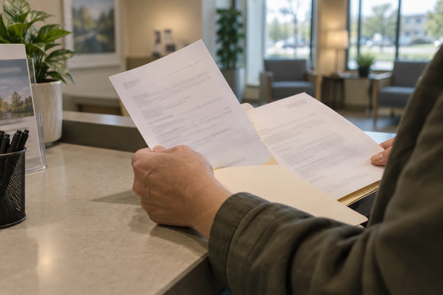 Patient filing a medical visit summary and work-status note
