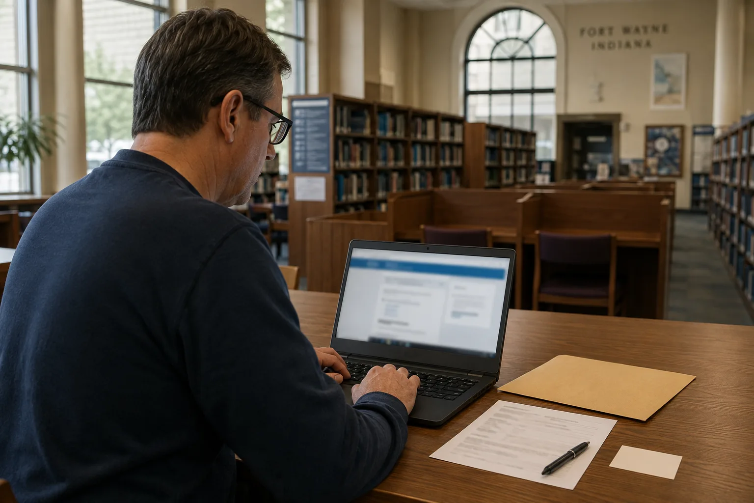 Indiana worker preparing an online objection and keeping proof of submission