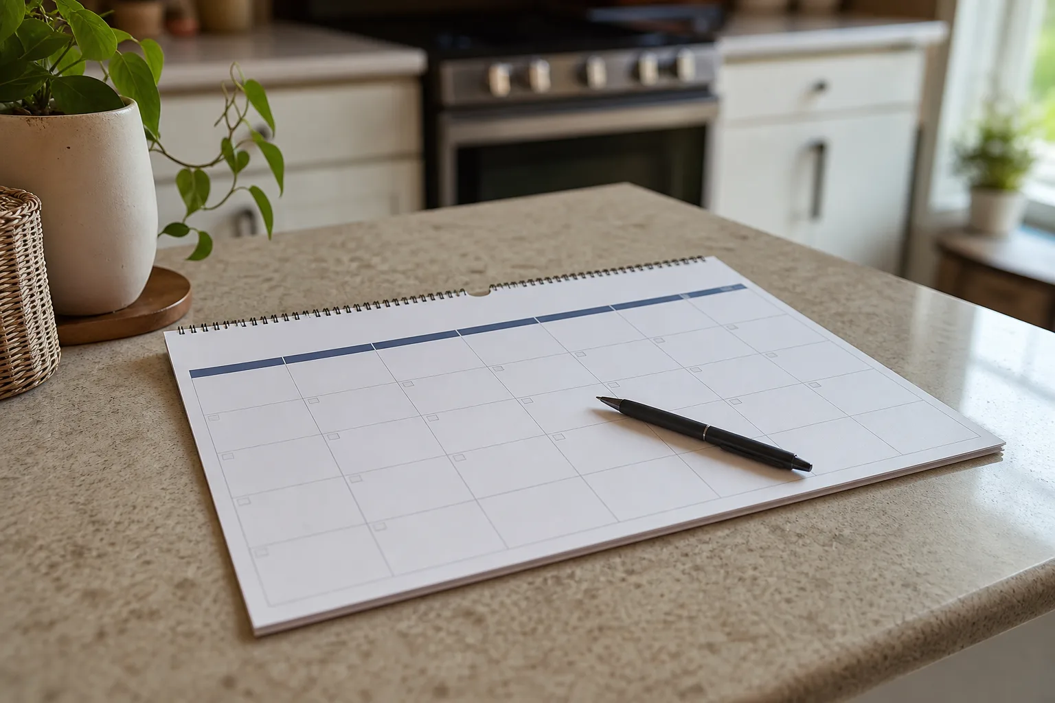 Calendar on a counter representing the seven-day waiting period before Indiana workers' comp benefits begin