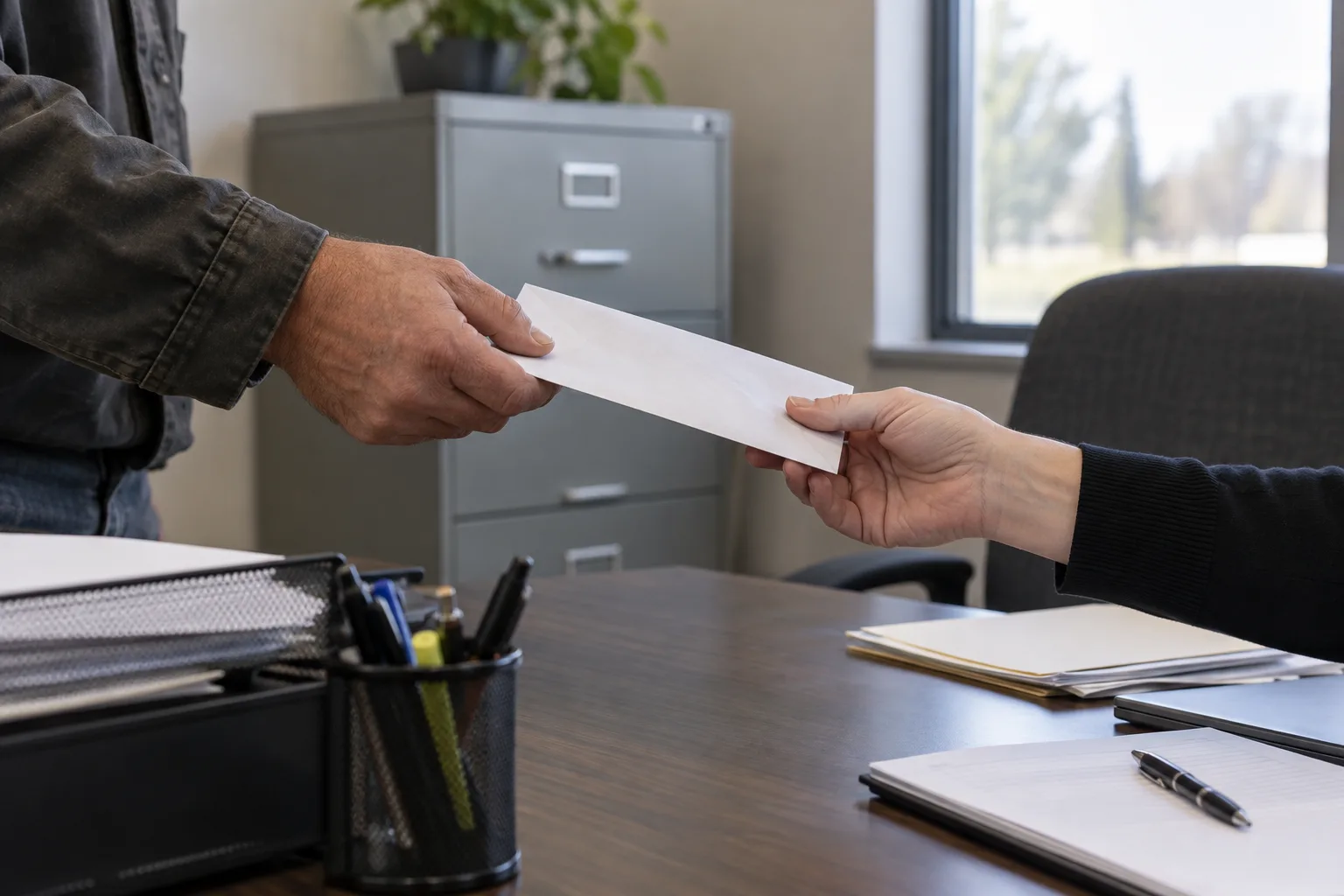 Worker providing written notice of an incident to a supervisor