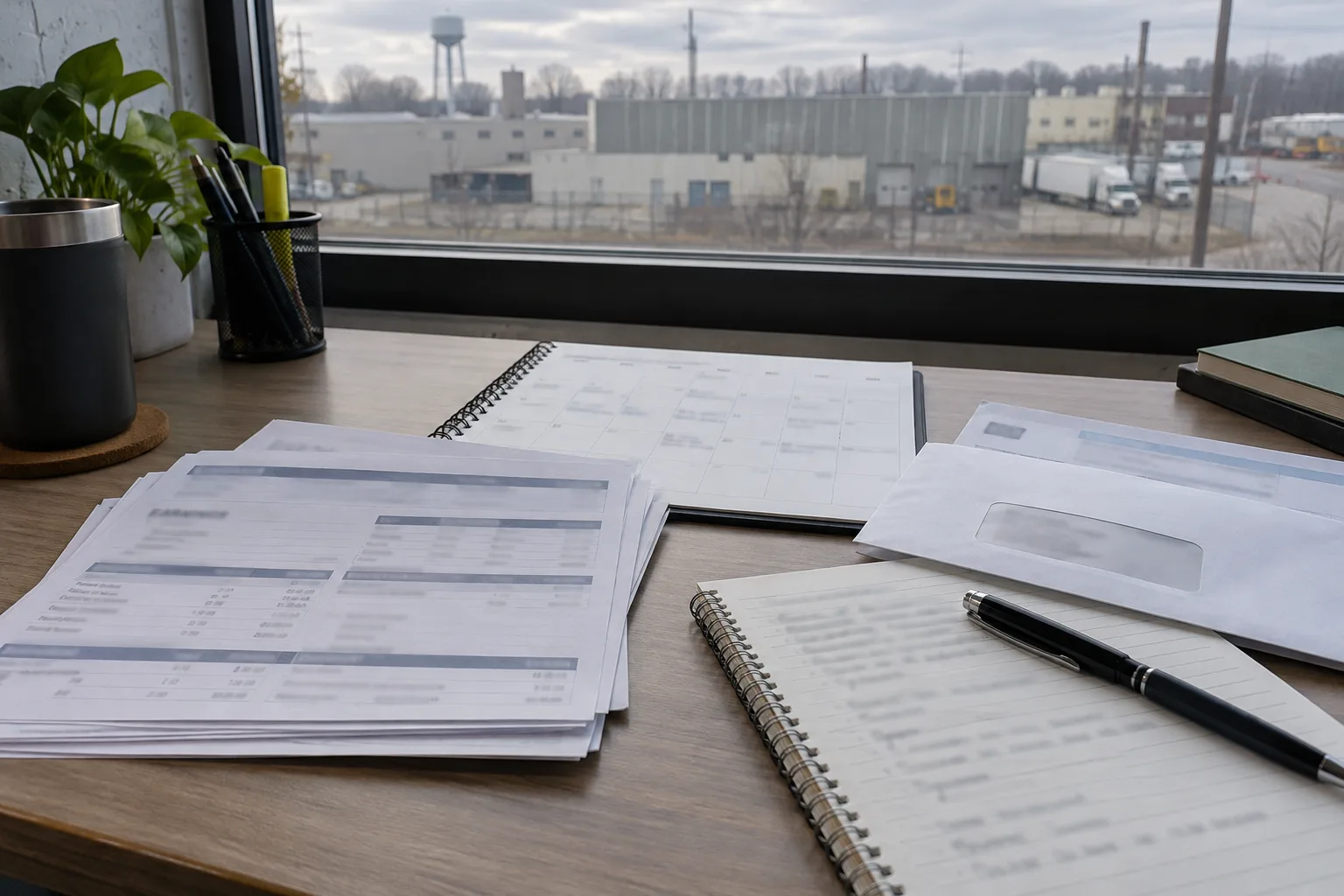 Organized wage, appointment, and work-status records on a desk
