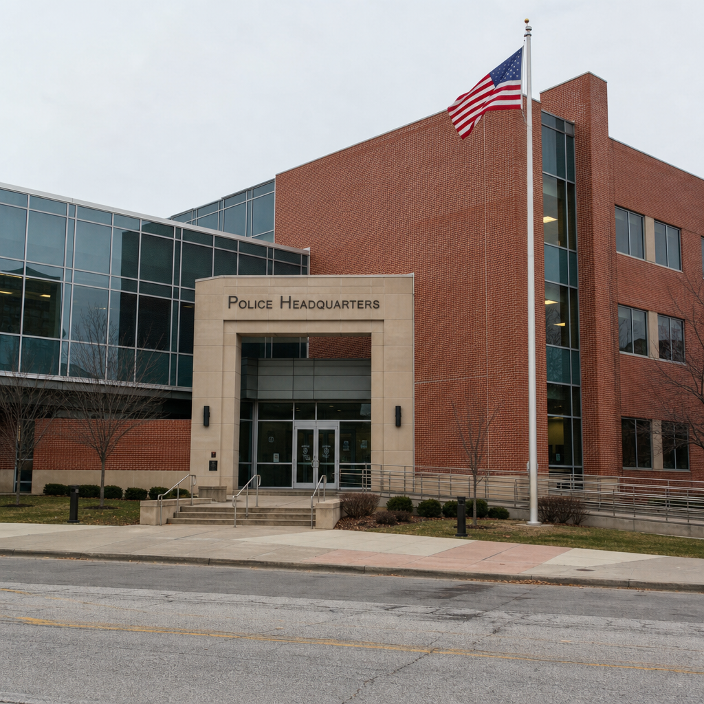 Exterior of a Fort Wayne municipal police headquarters, the agency that investigated the U.S. 24 and Homestead Road motorcycle crash and that maintains the official incident report.