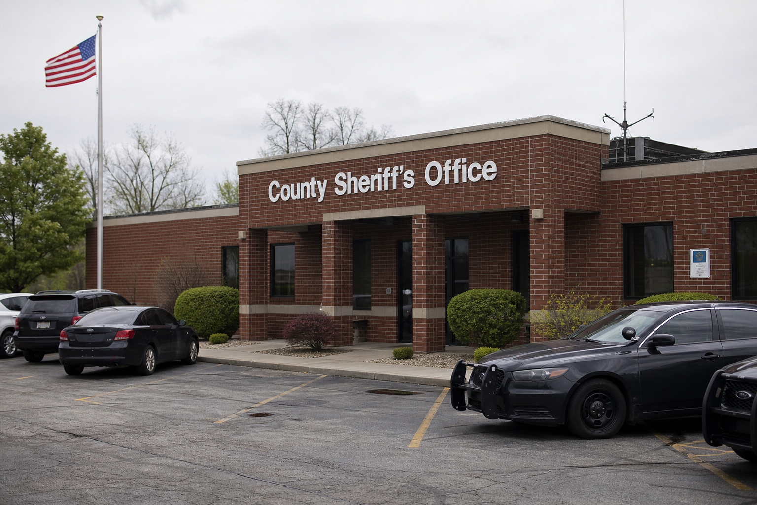 Exterior of a Steuben County, Indiana sheriff's office building, the agency investigating the County Road 450 West crash and preparing its findings for the prosecutor's office