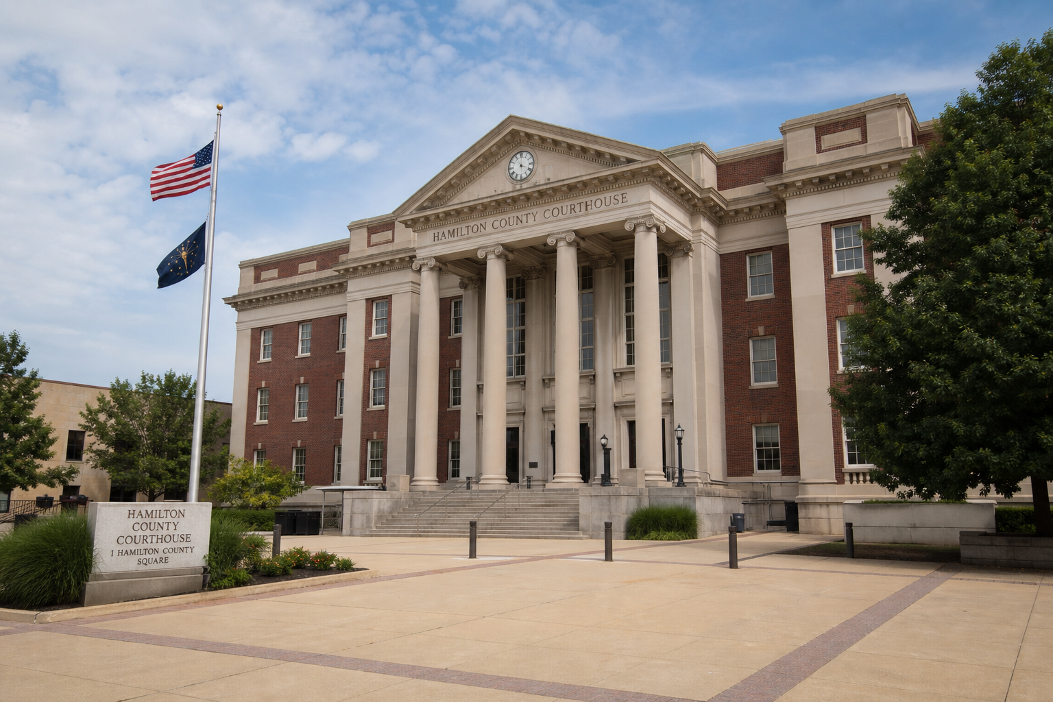 Hamilton County courthouse in Indiana, where criminal charges against the driver in the fatal Fishers roundabout crash will be prosecuted